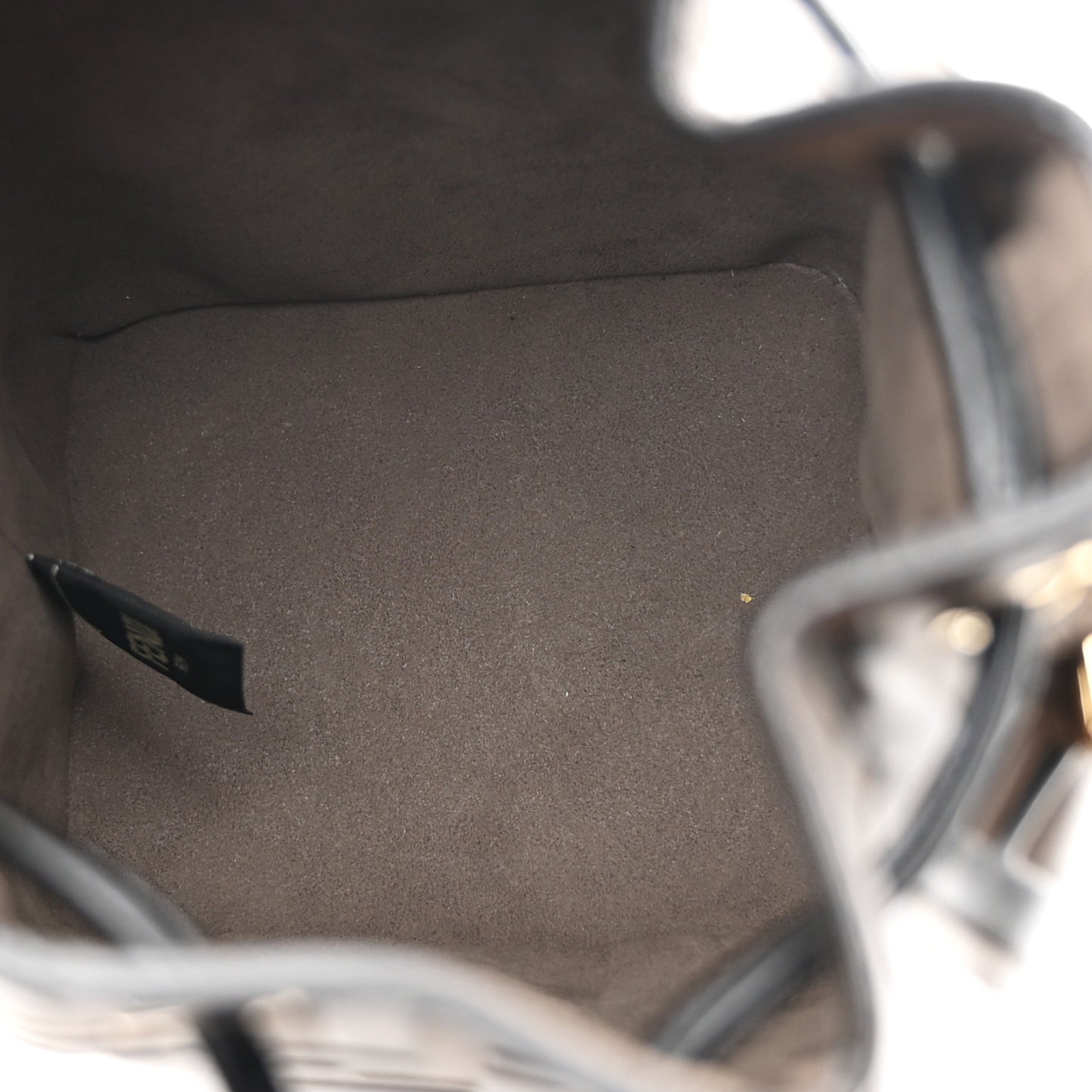 Vitello Liberty F is Fendi Bi-Color FF 1974 Embossed Mini Mon Tresor Bucket Bag Maya Black