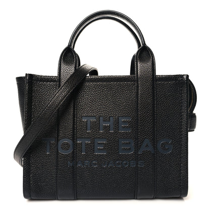 Marc Jacobs Grained Calfskin Small The Tote Bag Black 1 of 9