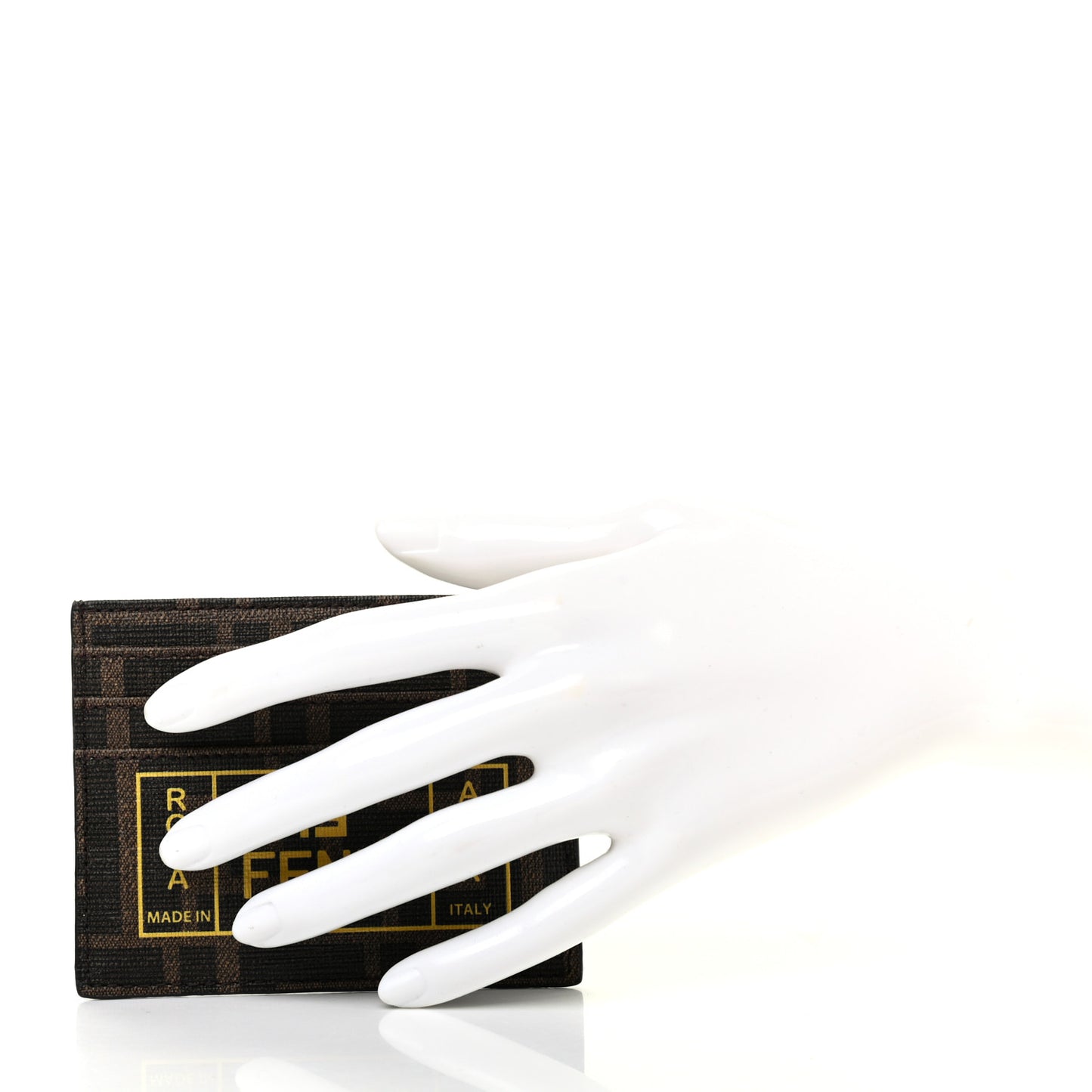 Glazed Fabric FF 1974 Roma Amor Card Holder Tobacco Limone