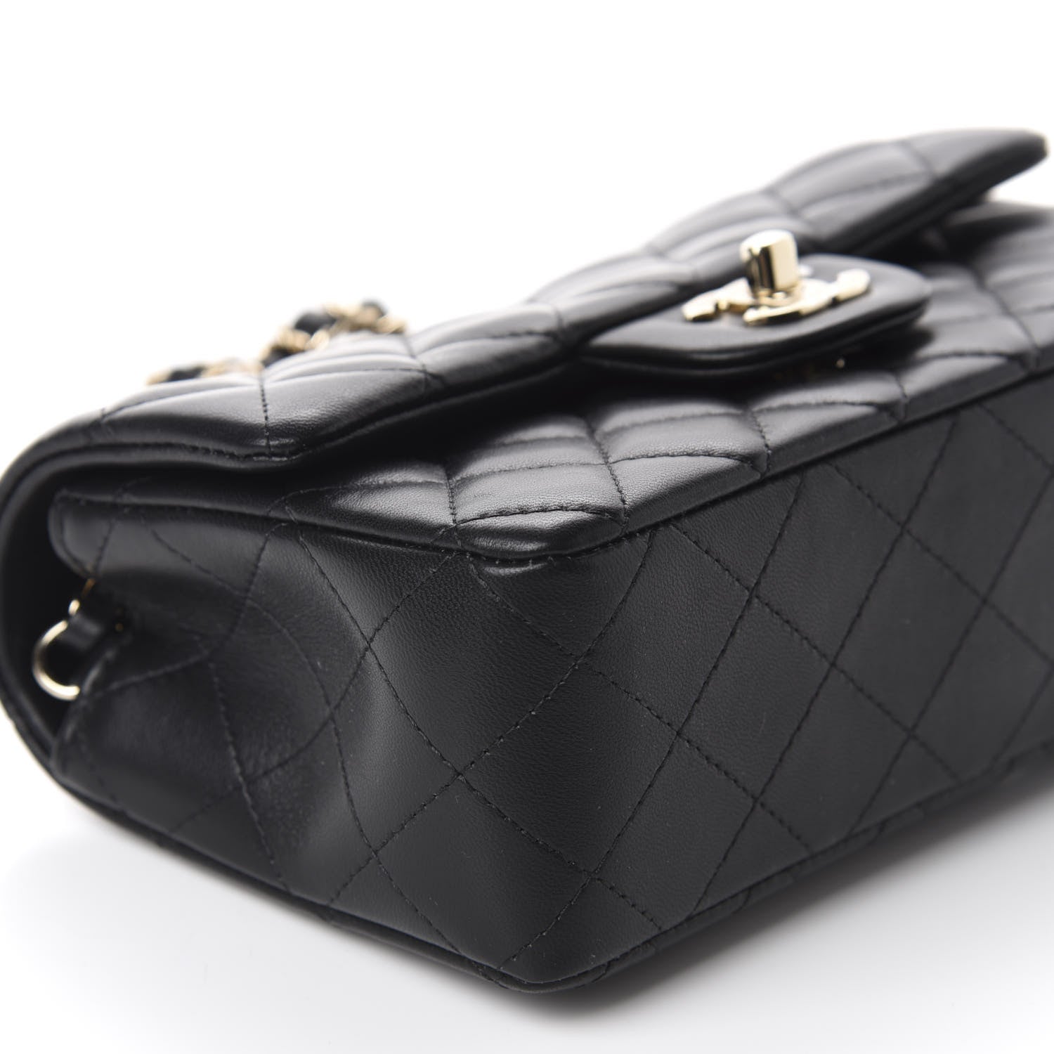 Chanel Lambskin Quilted Mini Rectangular Flap Black 6 of 10