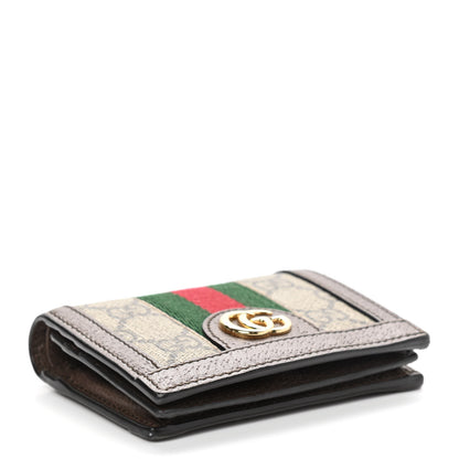 Gucci GG Supreme Monogram Web Ophidia Card Case Beige New Acero 4 of 7