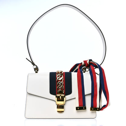 Gucci Calfskin Small Sylvie Shoulder Bag Off White 4 of 5