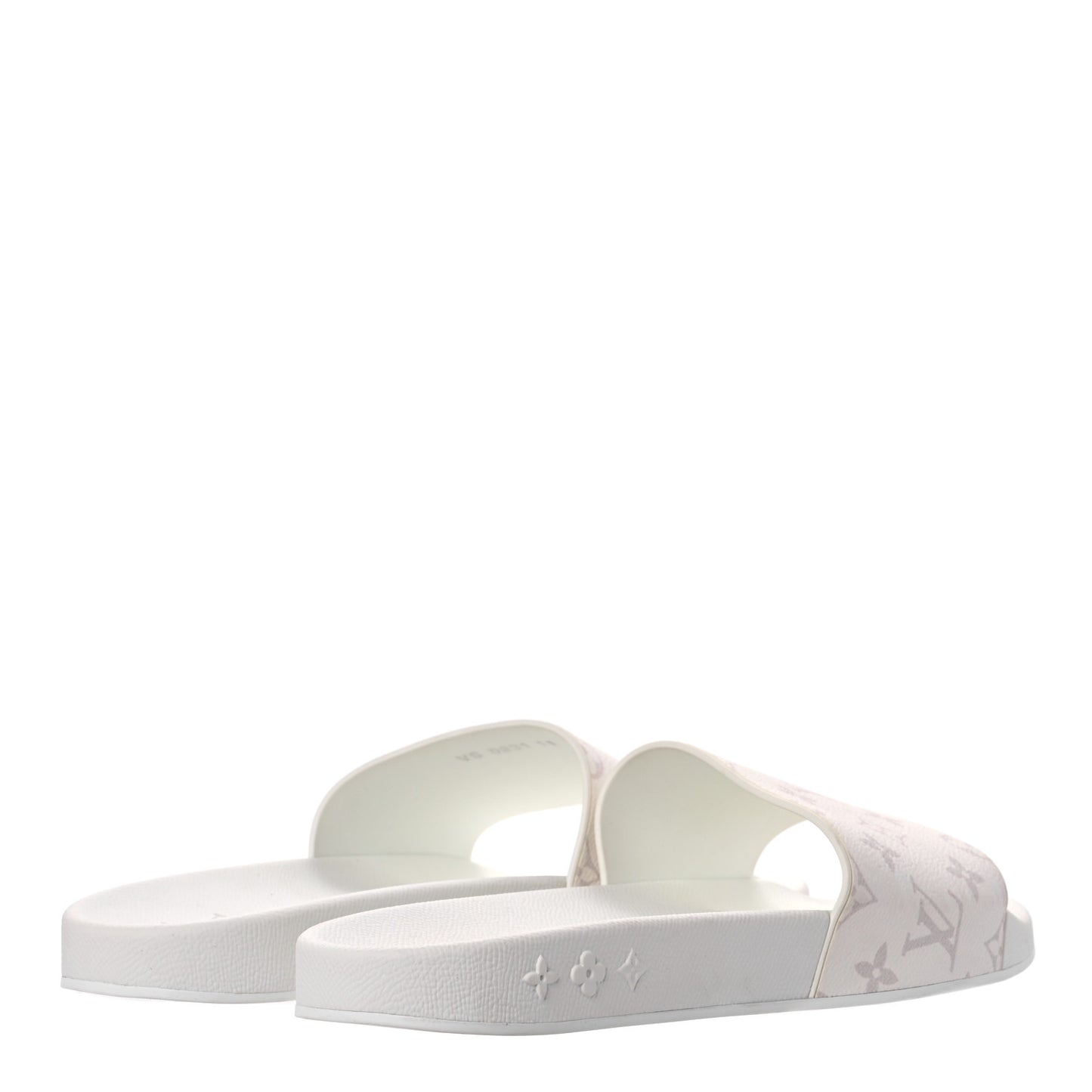 Rubber Monogram Mens Waterfront Mules 11 White
