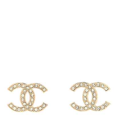 Chanel Crystal CC Earrings Gold 1 of 5