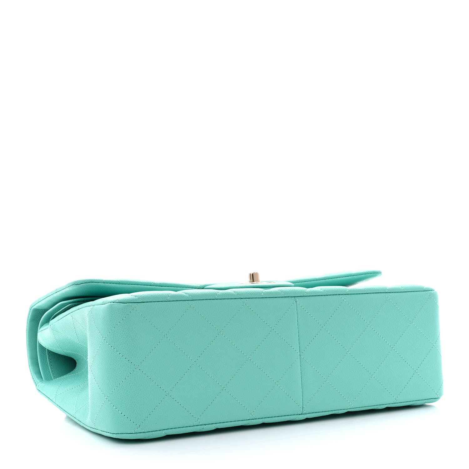 Chanel Caviar Quilted Jumbo Double Flap Turquoise 4 of 11