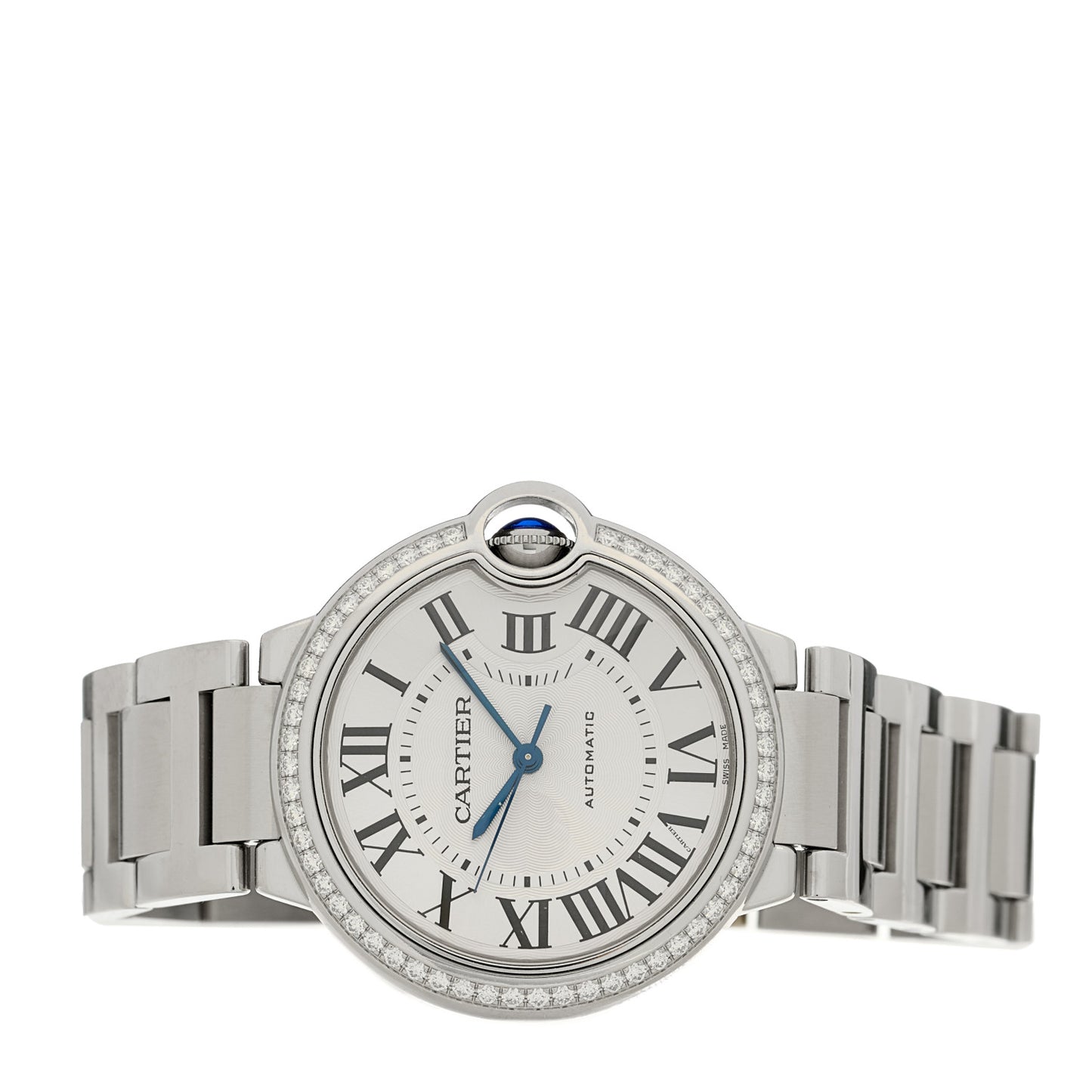 Stainless Steel Diamond Bezel 36mm Ballon Bleu De Cartier Automatic Watch