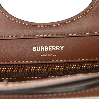 Burberry Canvas Smooth Calfskin Two Tone Mini Pocket Bag Natural Malt Brown 8 of 10