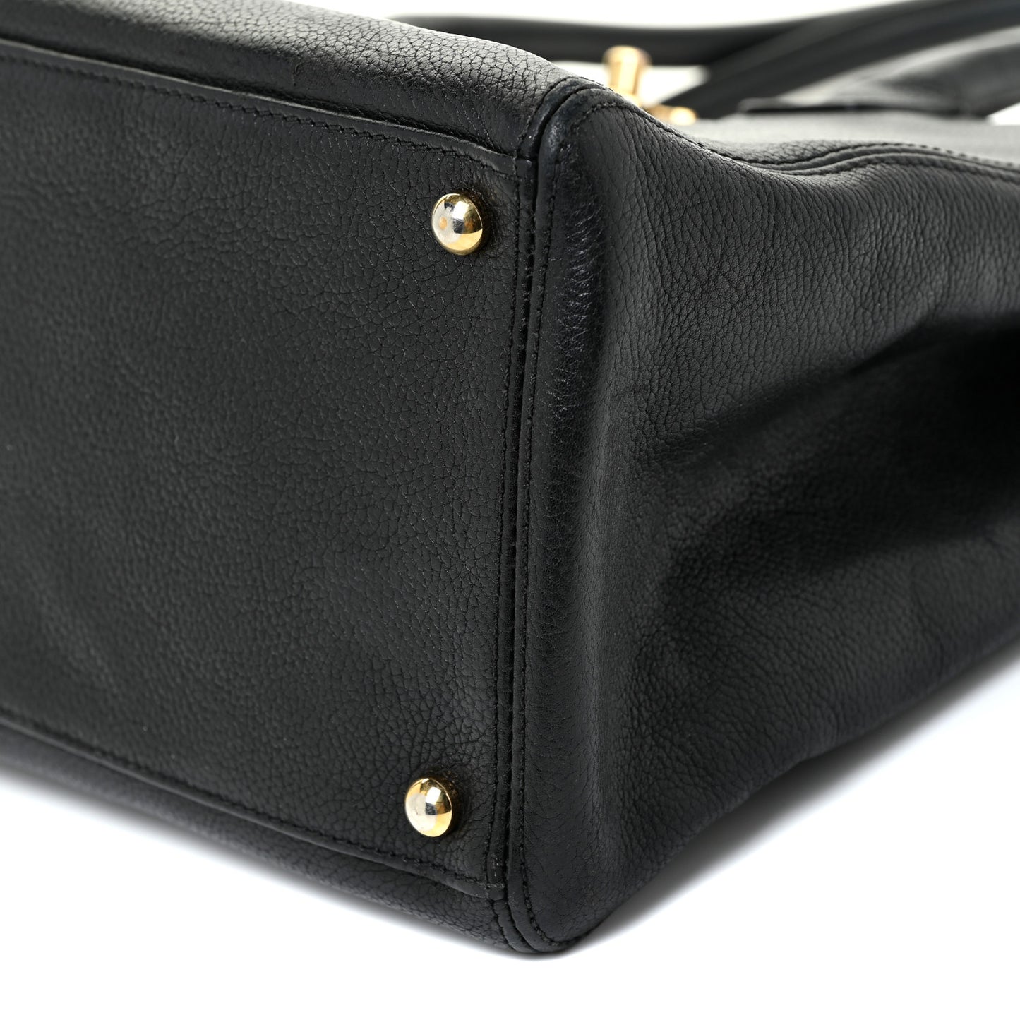 Calfskin Cerf Executive Shopper Tote Black