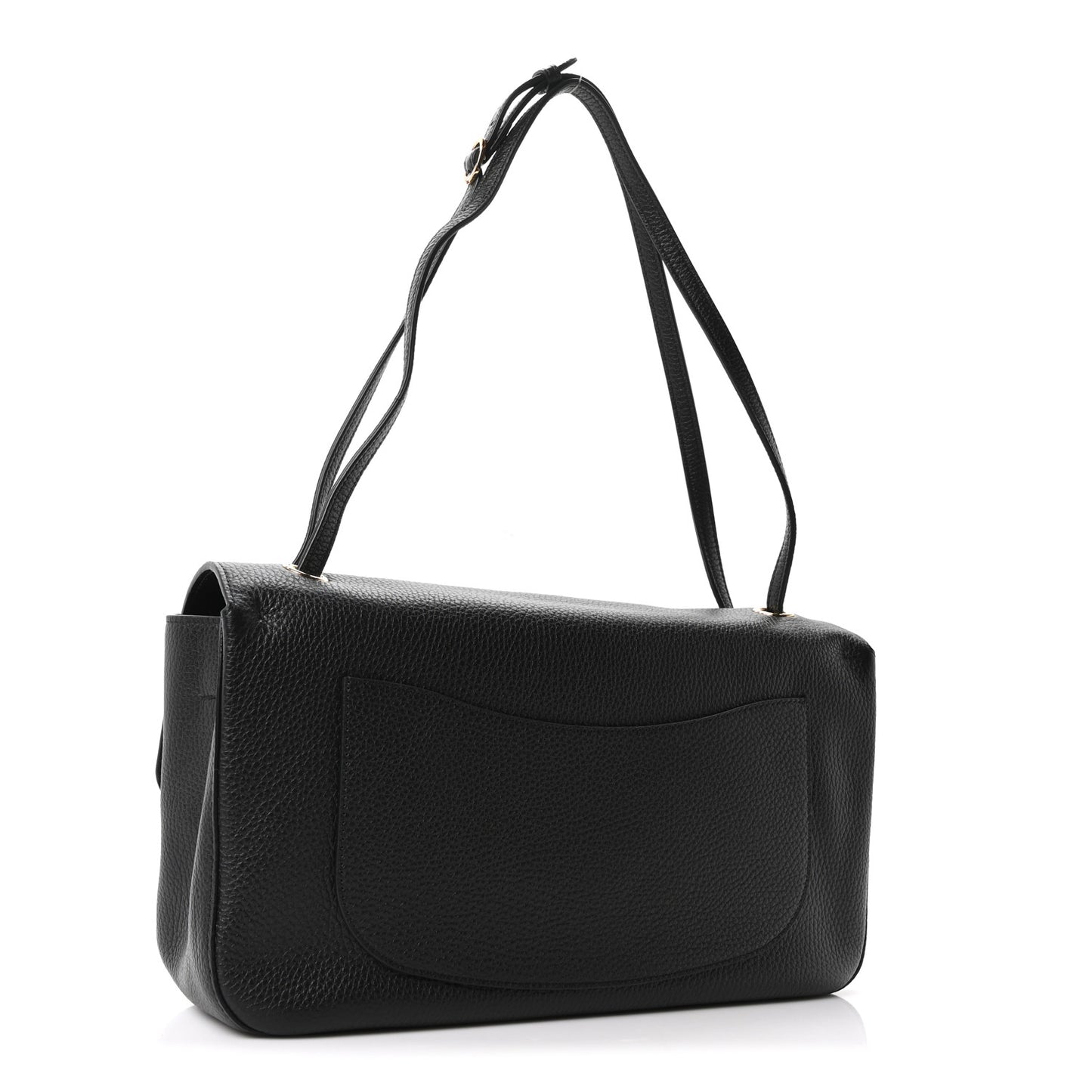 Grained Calfskin Small Souplissimo Maxi Flap Black