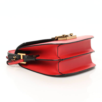 MCM Calfskin Mini Patricia Crossbody Bag Red Black 4 of 8