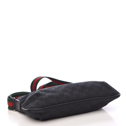 Gucci Monogram Web Small Flat Messenger Crossbody Black 4 of 11