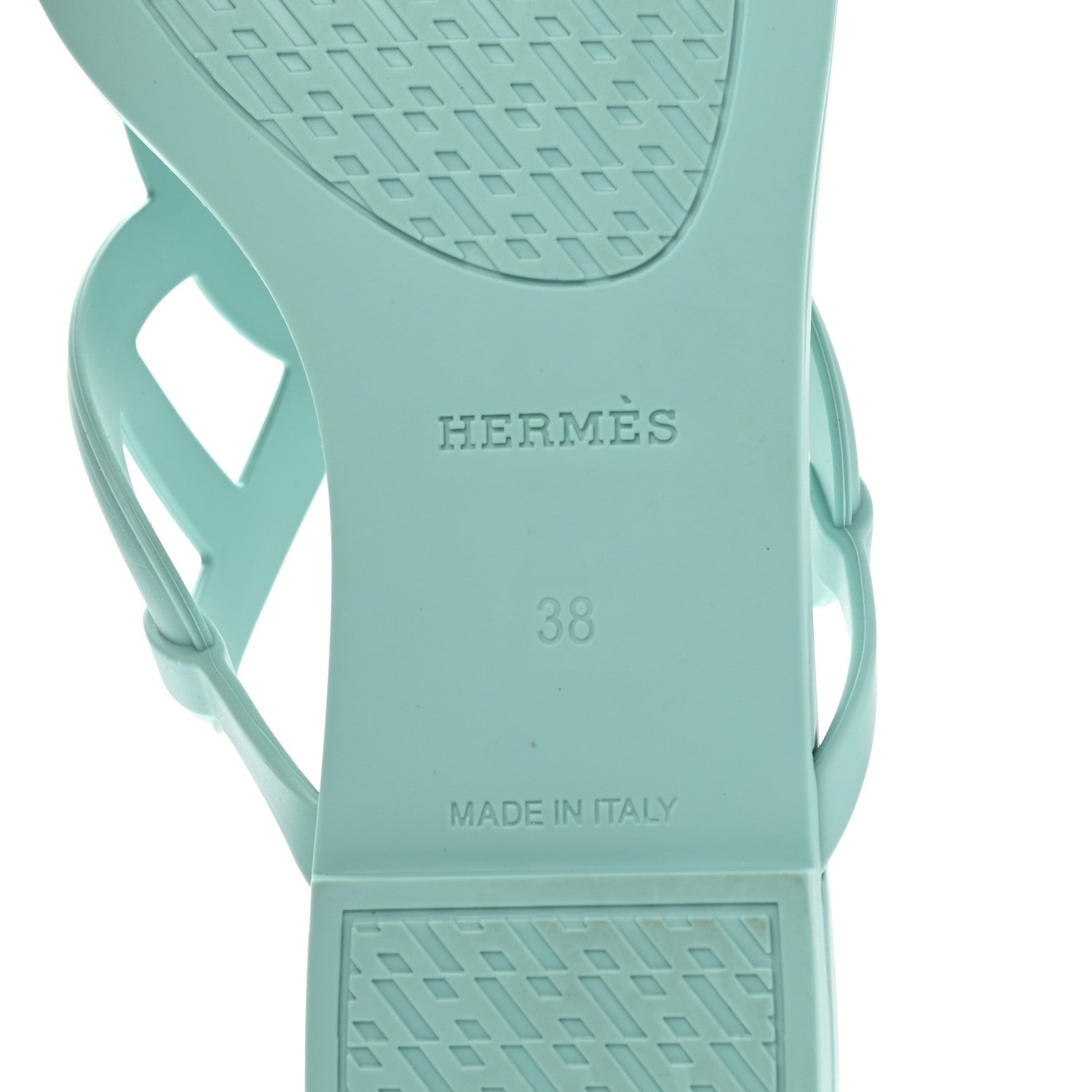 Hermes Rubber Womens Egerie Sandals 38 Vert Embrun 6 of 9