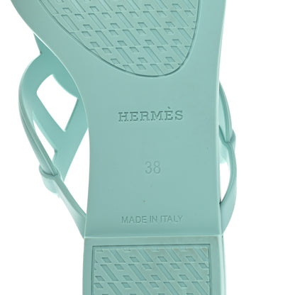 Hermes Rubber Womens Egerie Sandals 38 Vert Embrun 6 of 9