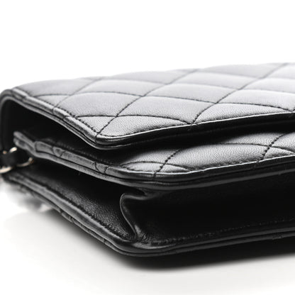 Chanel Lambskin Quilted Wallet On Chain WOC Black 9 of 11