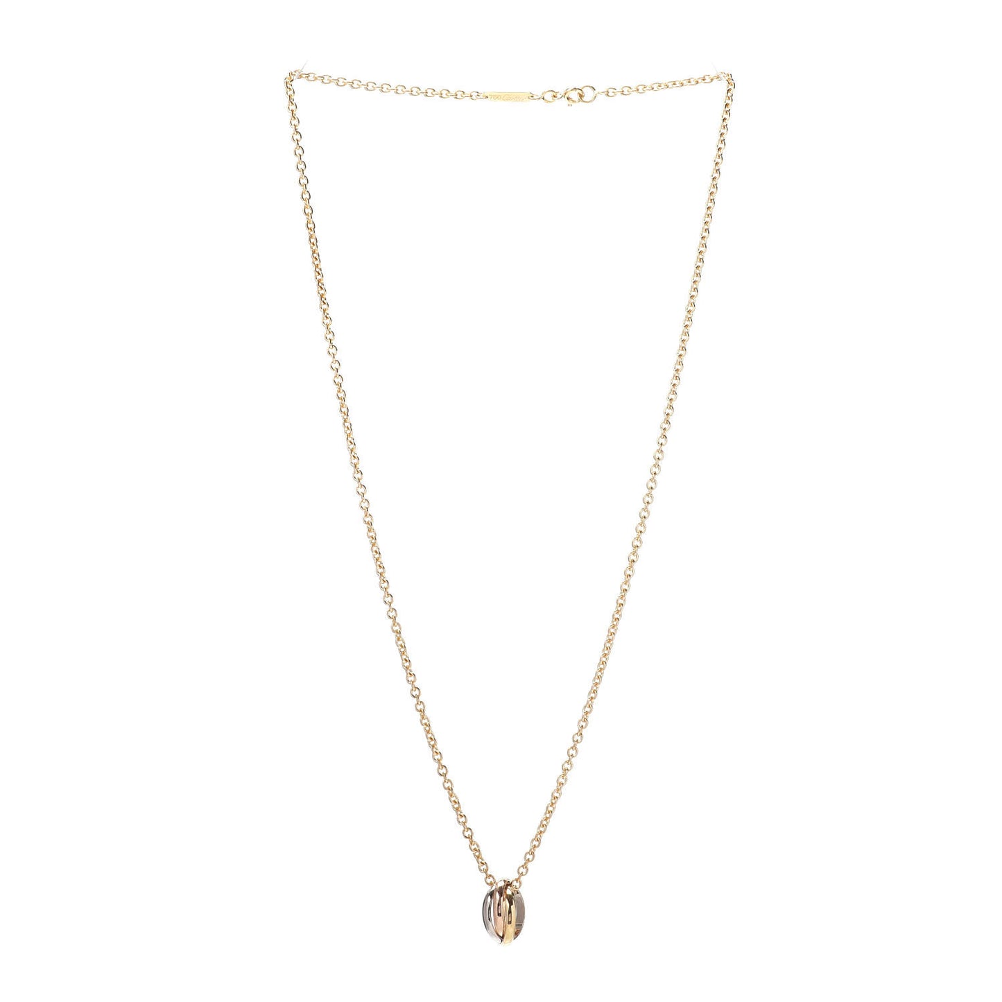 18K Pink Yellow White Gold Baby Trinity Pendant Necklace