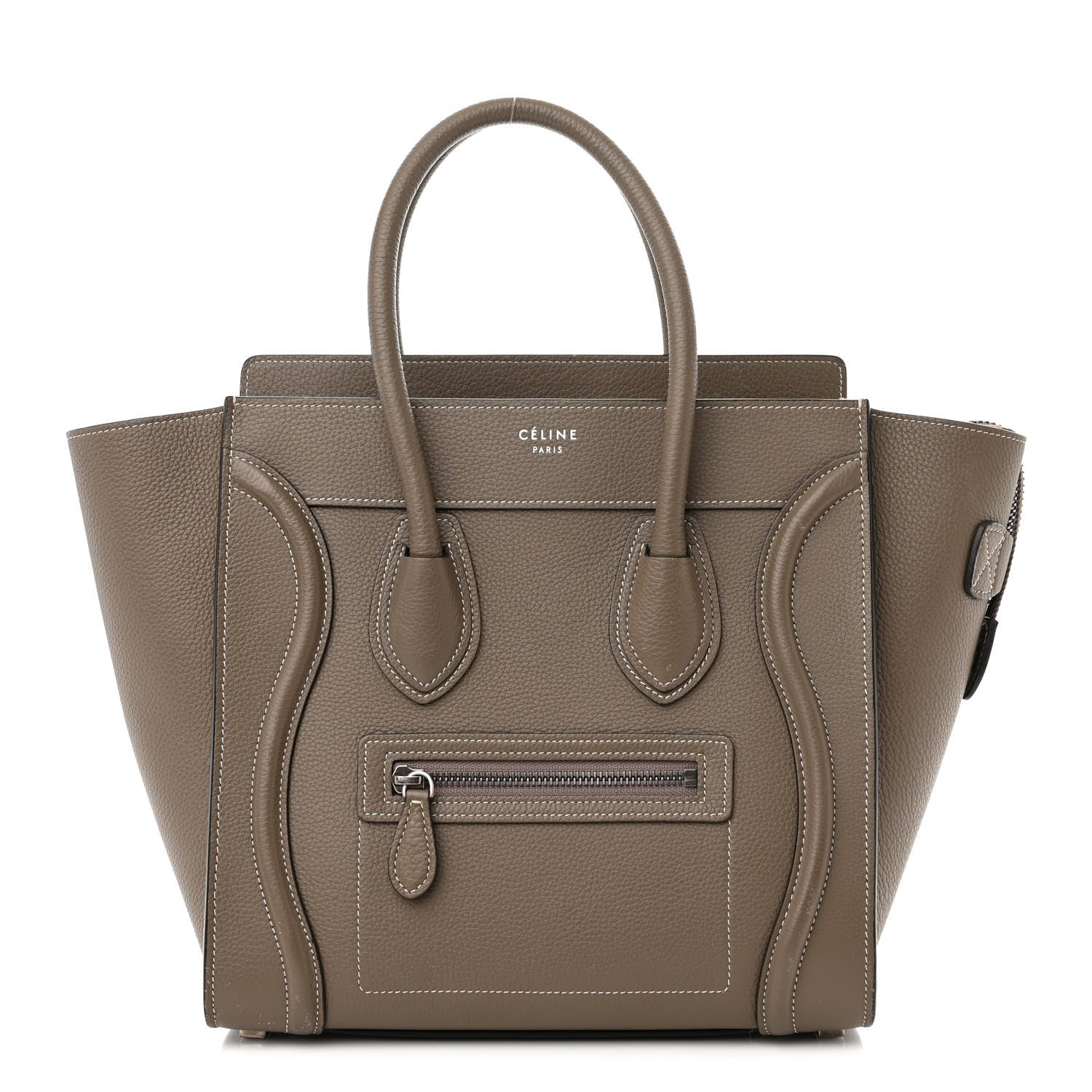 Celine Smooth Calfskin Interstice Micro Luggage Light Taupe 1 of 18