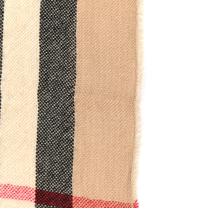 Burberry Wool Silk Check Lightweight Scarf Archive Beige 4 of 12