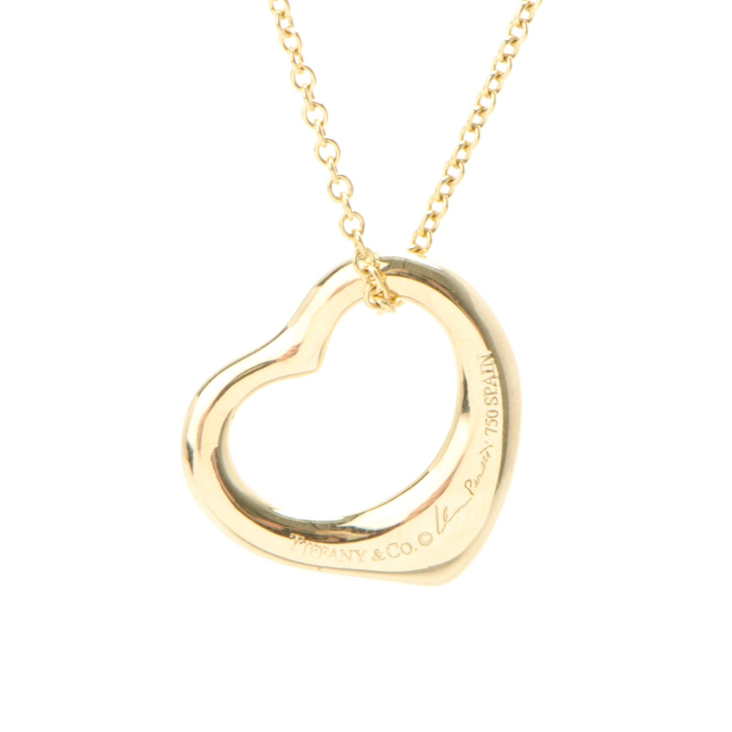 18K Yellow Gold Elsa Peretti Small Open Heart Pendant Necklace