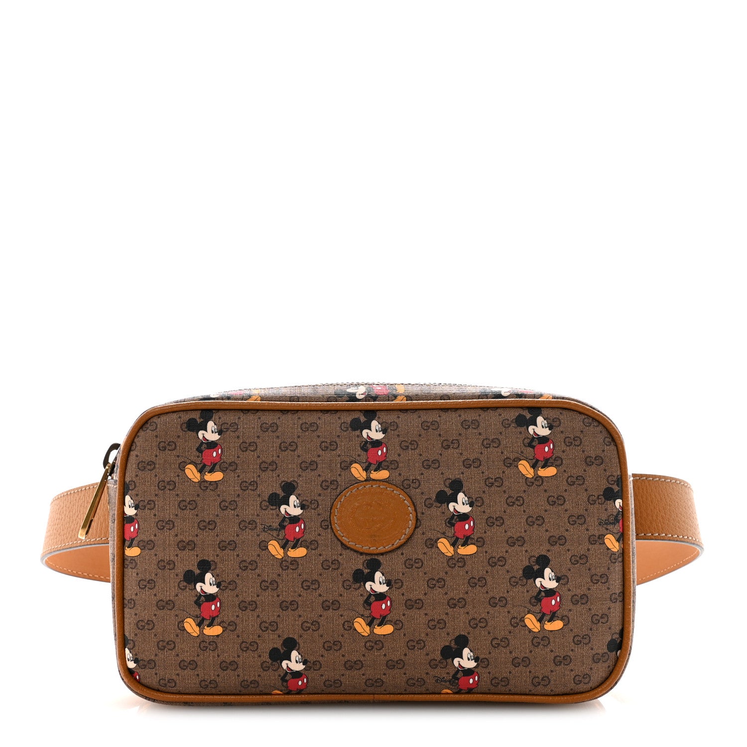 Gucci X DISNEY Mini Vintage GG Supreme Monogram Mickey Mouse Small Belt Bag 90 36 Beige Vintage Sun Oil 1 of 12