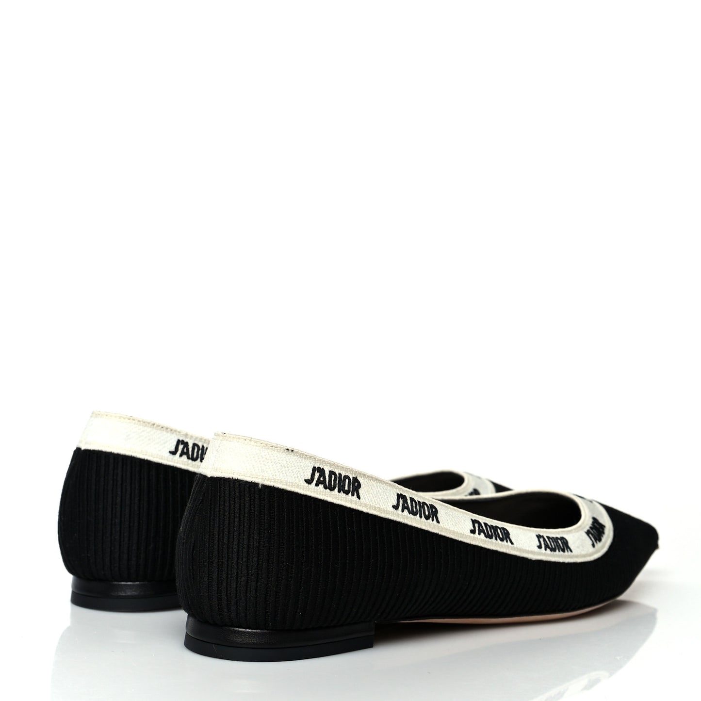 Fabric Ribbon Embroidered J'Adior Ballet Flats 39.5 Black