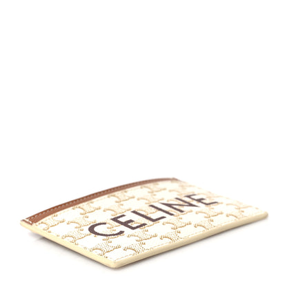 Celine Triomphe Canvas Card Holder White 4 of 7