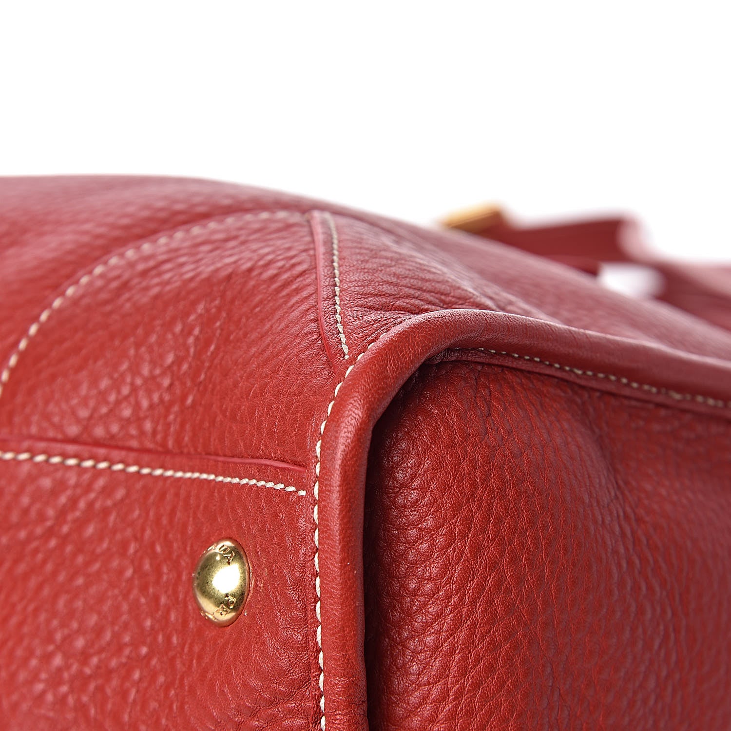 Prada Vitello Daino Satchel Fuoco 11 of 13
