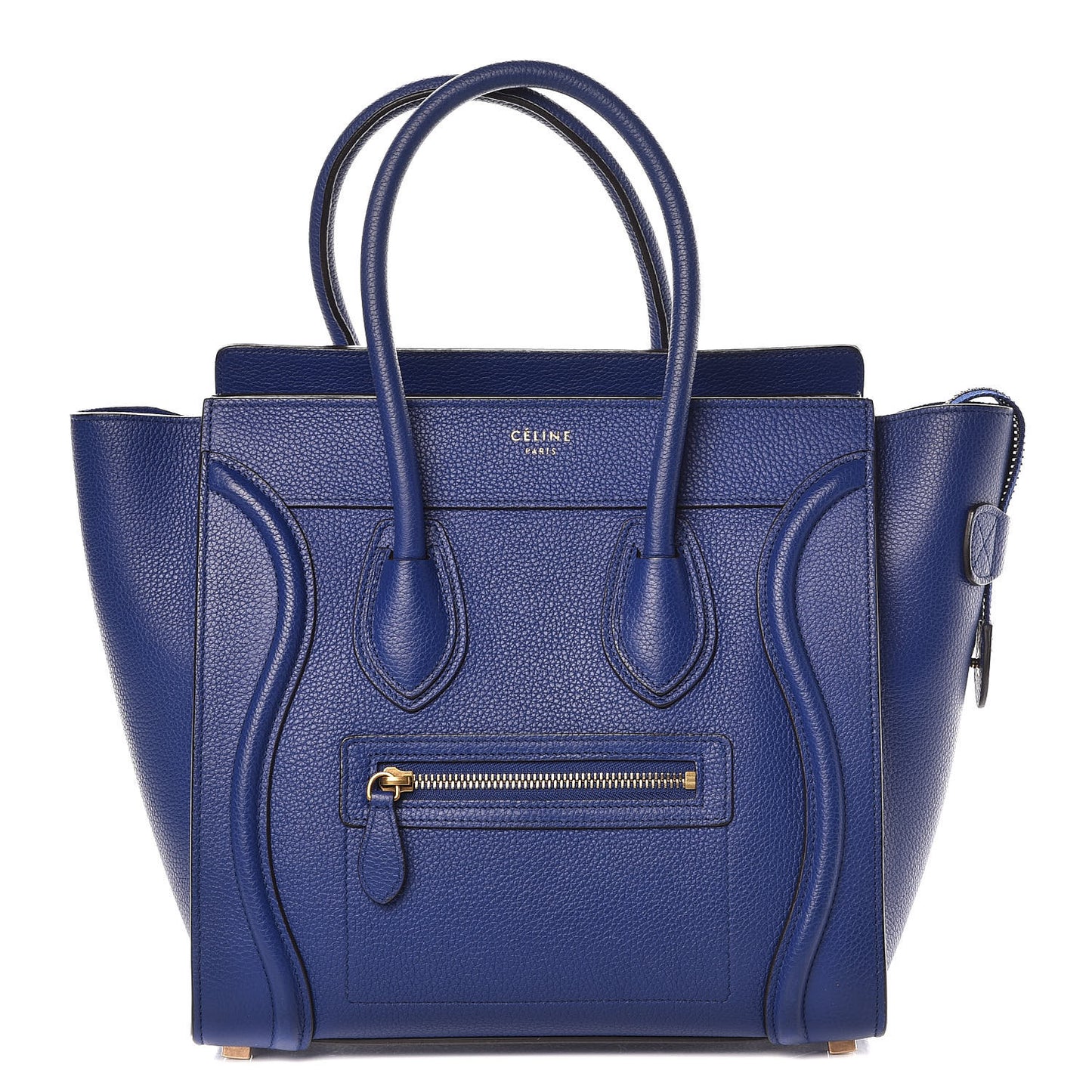 Drummed Calfskin Micro Luggage Indigo