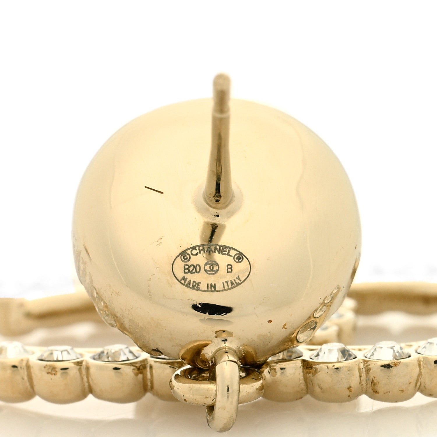 Chanel Crystal Pearl Bow-tiful CC Drop Earrings Gold 3 of 3