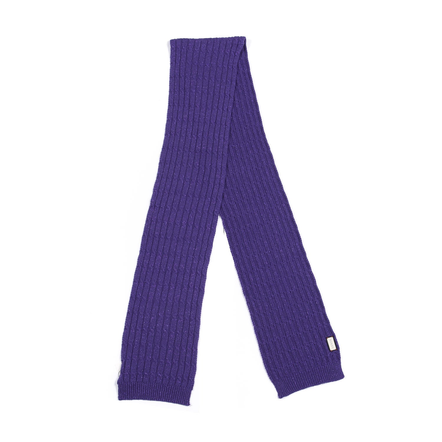 Gucci Wool Knit Shine Reg Scarf Parma Violet Dark Purple 4 of 4
