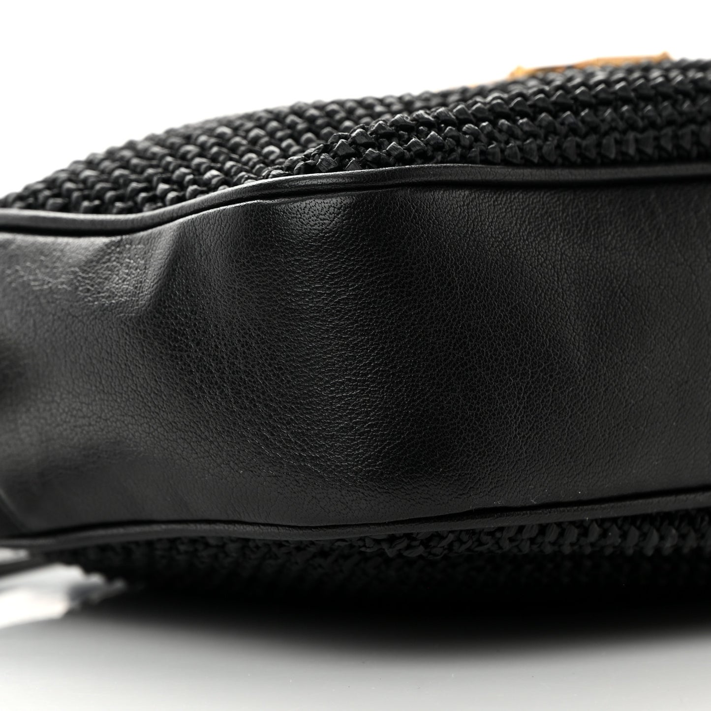 Raffia Canvas Monogram Lou Camera Bag Black