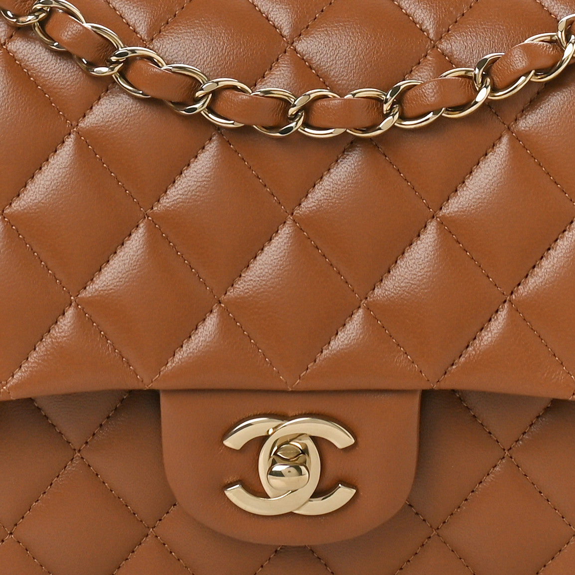 Chanel Lambskin Quilted Medium Double Flap Brown 8 of 11