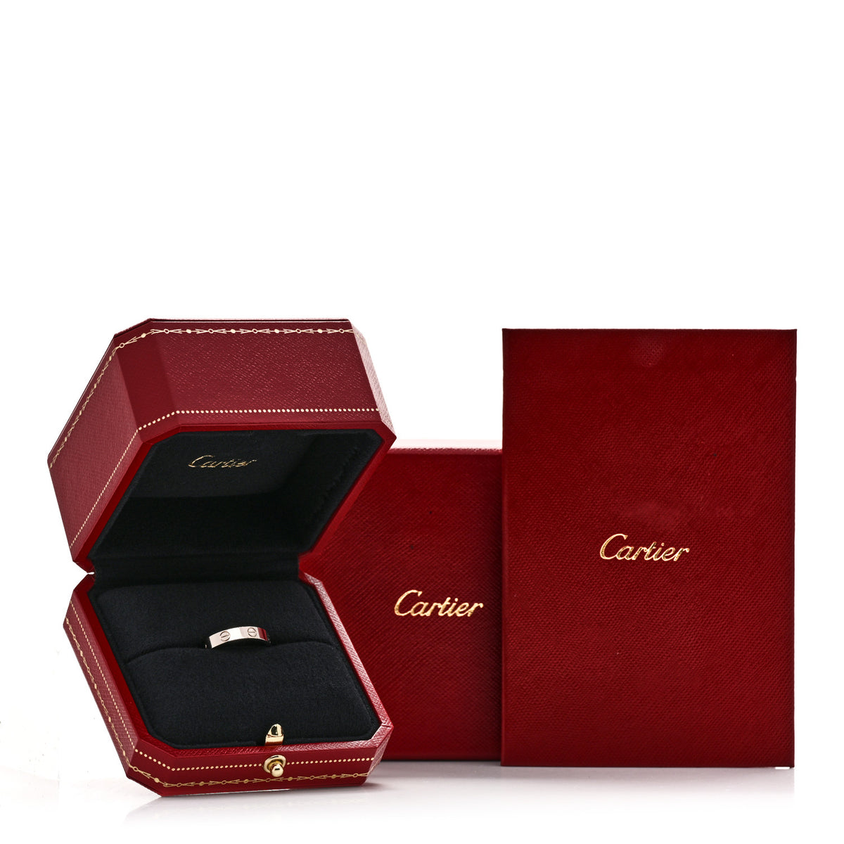 Cartier 18K White Gold 3.5mm LOVE Wedding Band Ring 55 7.25 5 of 5