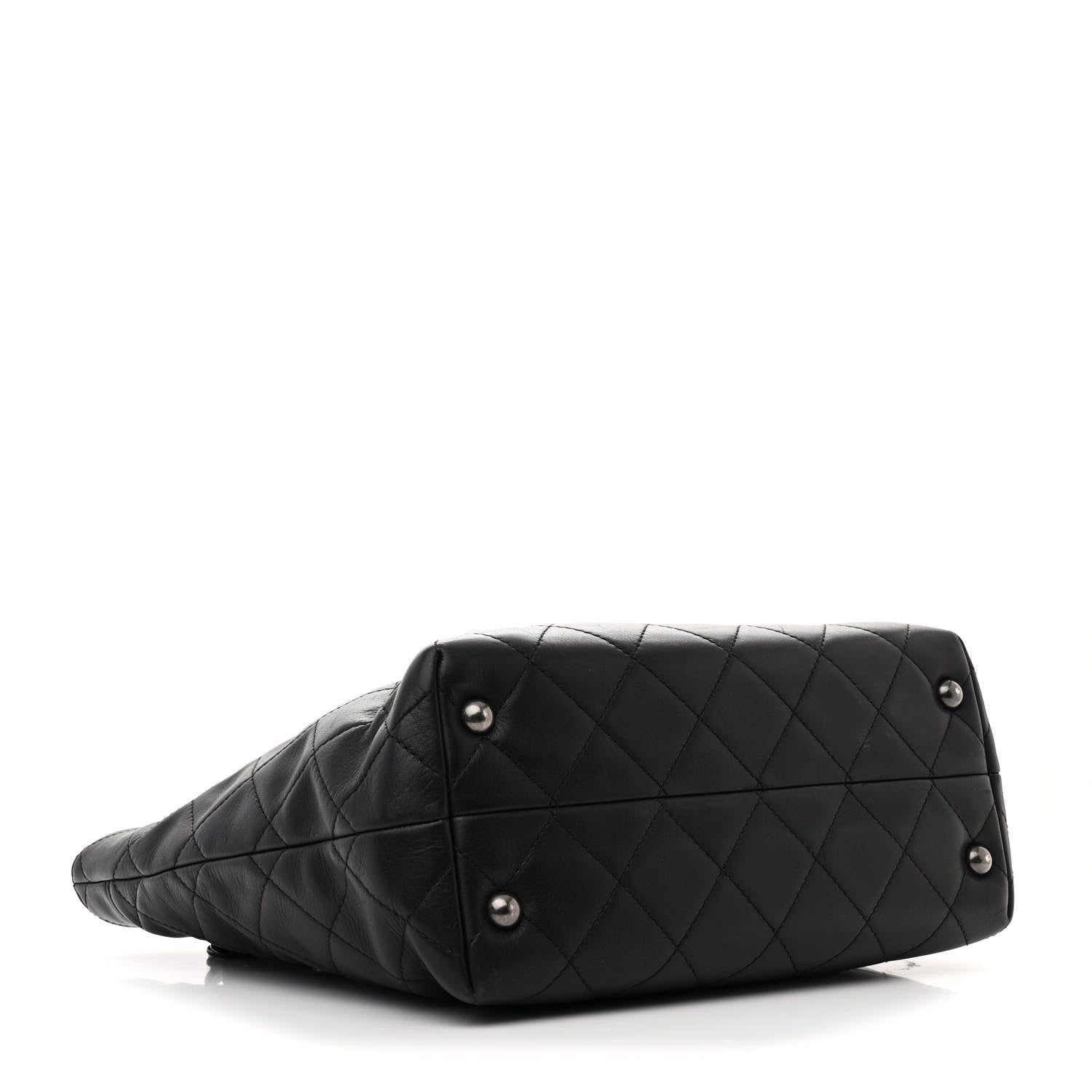 Chanel Calfskin Quilted Large Shopping In Chains Tote Black 4 of 11