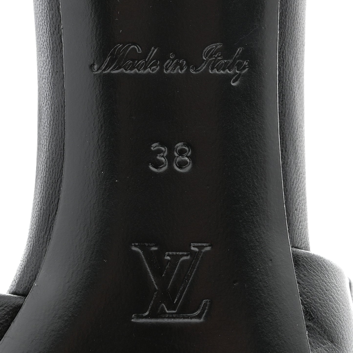 Lambskin Embossed Monogram Revival Mid Heel Mules 38 Black