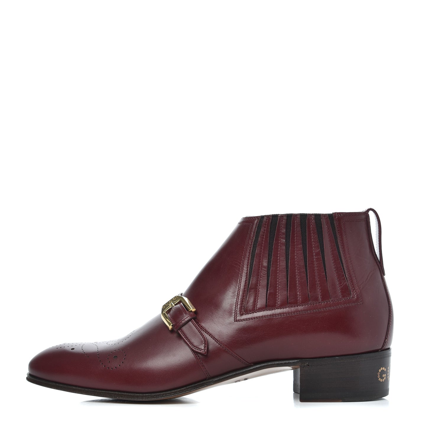 New Waxed Calfskin Mens G Medallion Toe Ankle Boots 8.5 Red Bordeaux