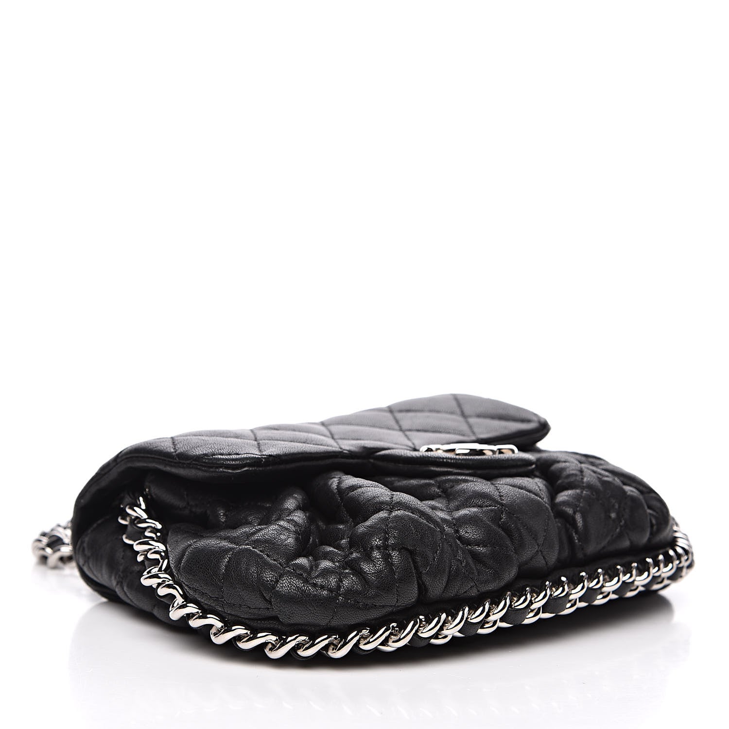 Chanel Washed Lambskin Quilted Mini Chain Around Flap Black 4 of 12