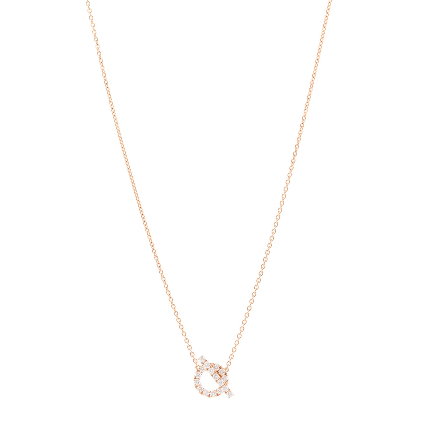 18K Rose Gold Diamond Finesse Pendant Necklace