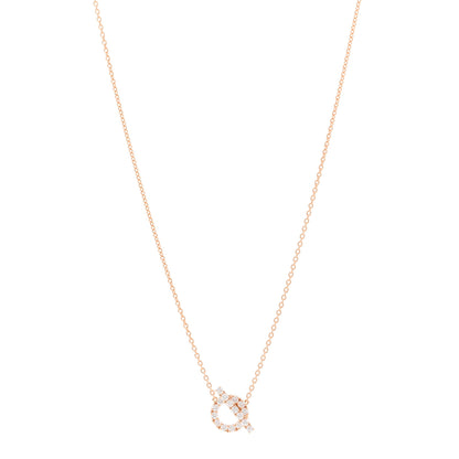 Hermes 18K Rose Gold Diamond Finesse Pendant Necklace 1 of 6