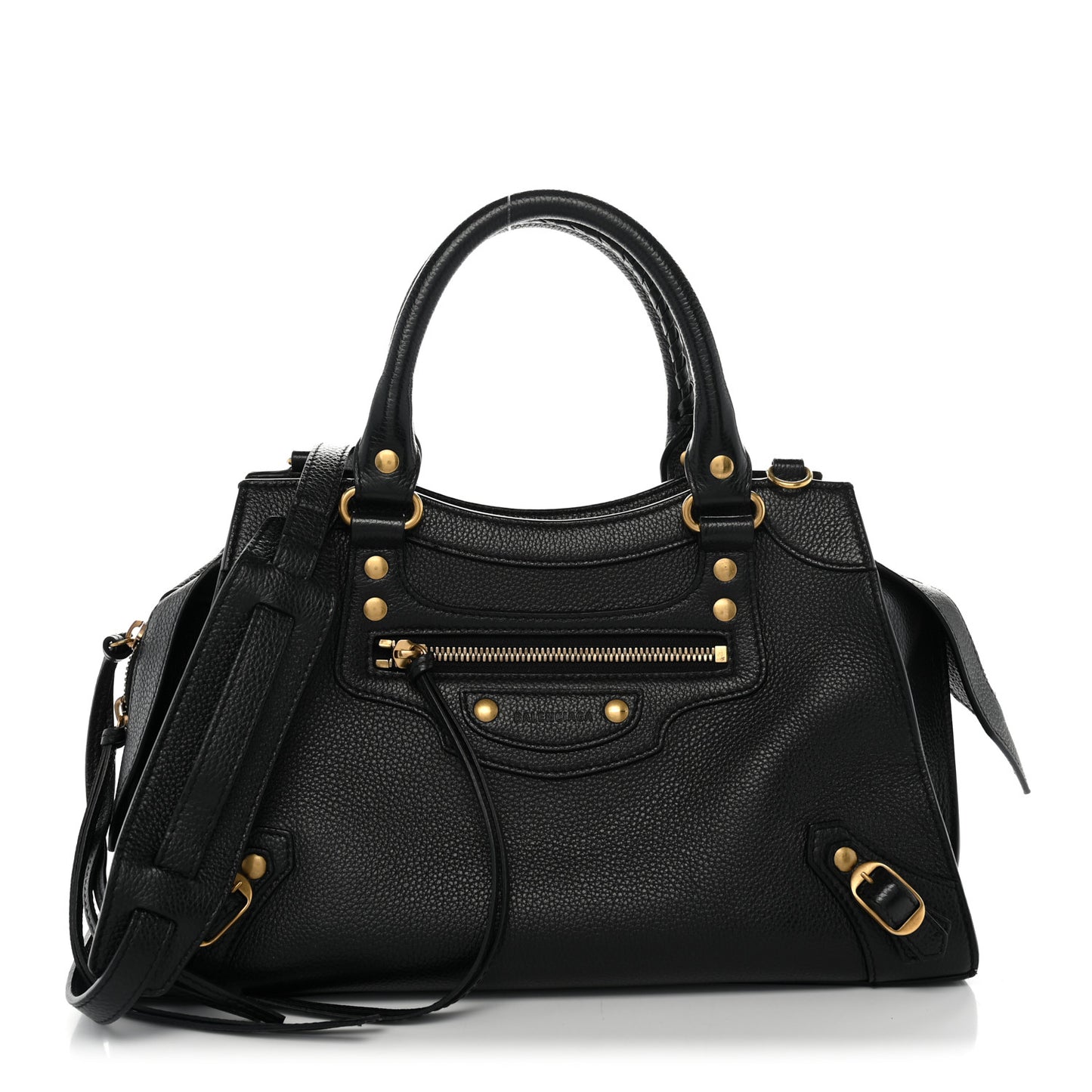 Grained Calfskin Neo Classic Gold Hardware S City Black