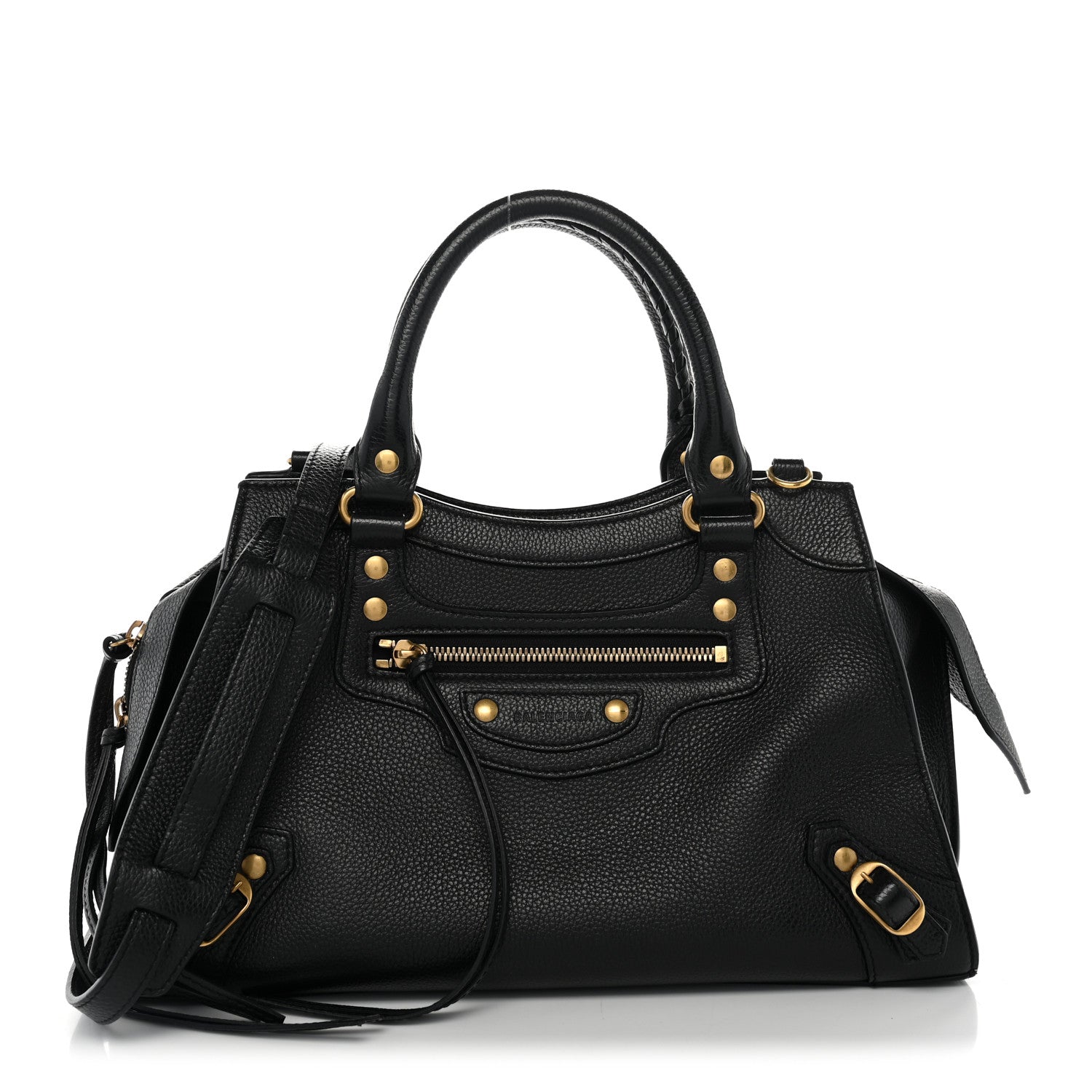 Balenciaga Grained Calfskin Neo Classic Gold Hardware S City Black 1 of 12