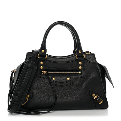Balenciaga Grained Calfskin Neo Classic Gold Hardware S City Black 1 of 12