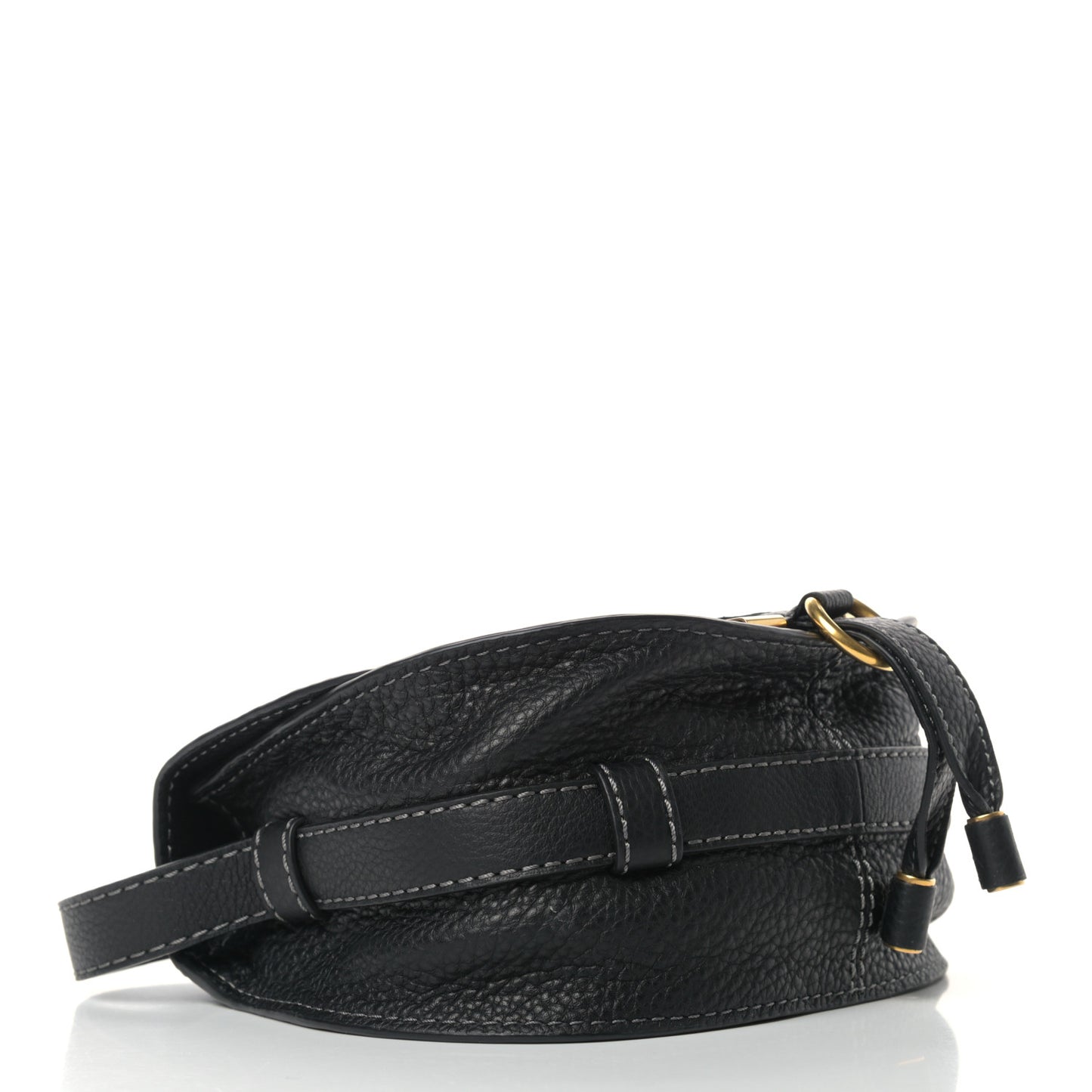 Calfskin Mini Marcie Round Crossbody Bag Black