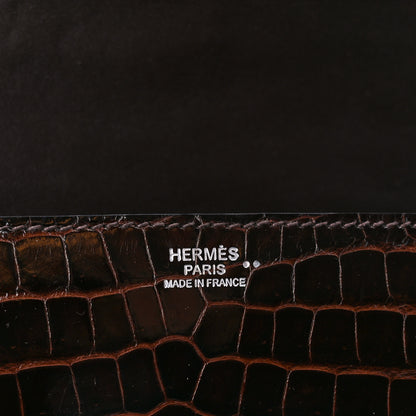 Hermes Shiny Niloticus Crocodile Egee Clutch Bordeaux 6 of 10