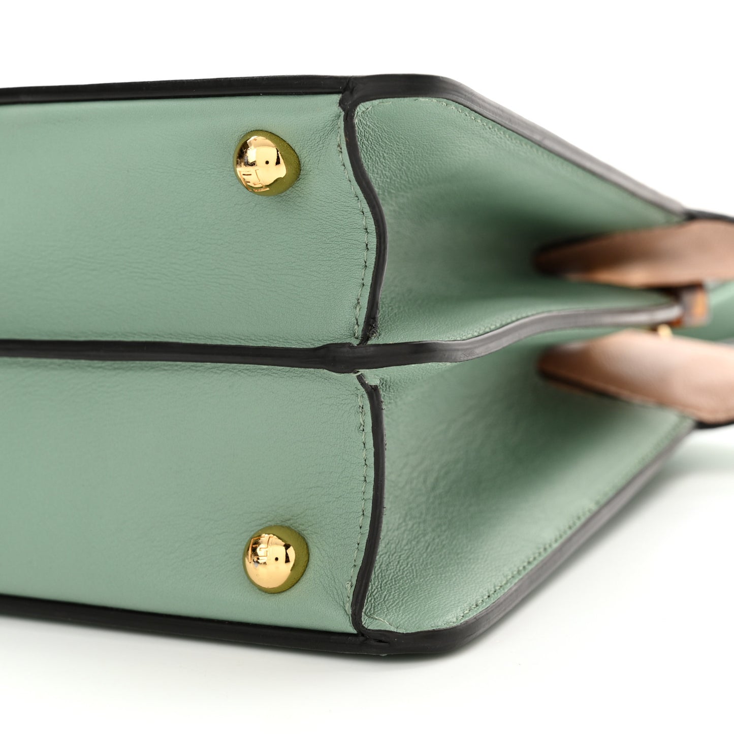 Vitello Seta Shiny Nappa Plexiglass Small Peekaboo I SEE U Satchel Menta Light Rose