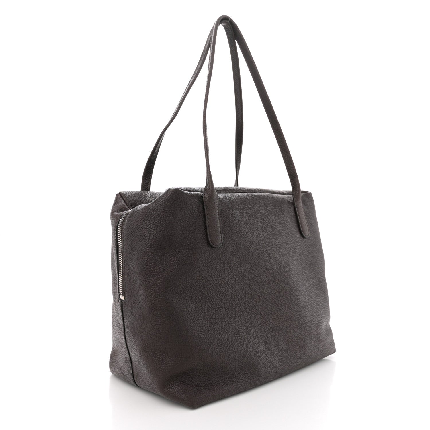 The Row Grained Saddle Calfskin Henri Bag Brunette 3 of 11