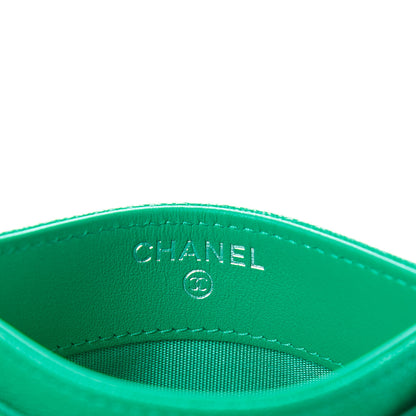 Chanel Caviar Quilted Boy Card Holder Green 6 of 9