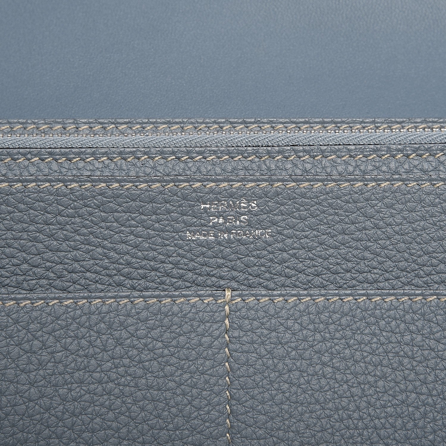 Hermes Togo Dogon Duo Wallet Bleu Lin 8 of 9