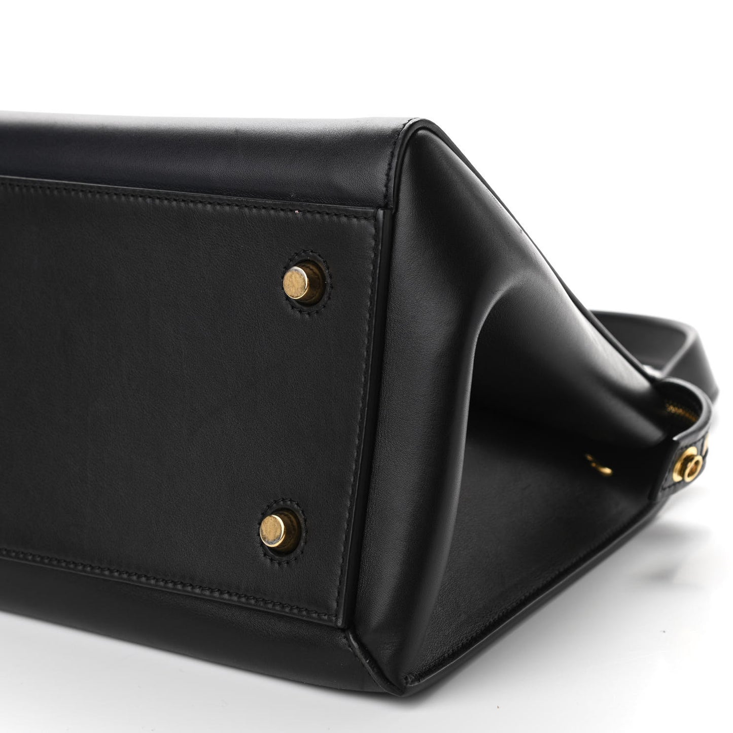 Supple Calfskin Large Edge Shoulder Bag Navy Black