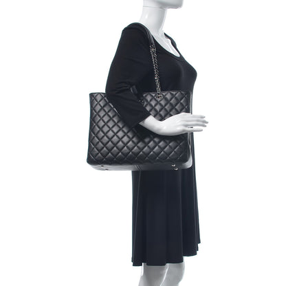 Chanel Calfskin Quilted Large Classic Shopping Tote Black 2 of 8