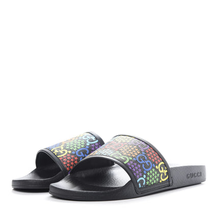 Gucci GG Supreme Monogram Psychedelic Slide Sandals 40 Black Multicolor 3 of 11